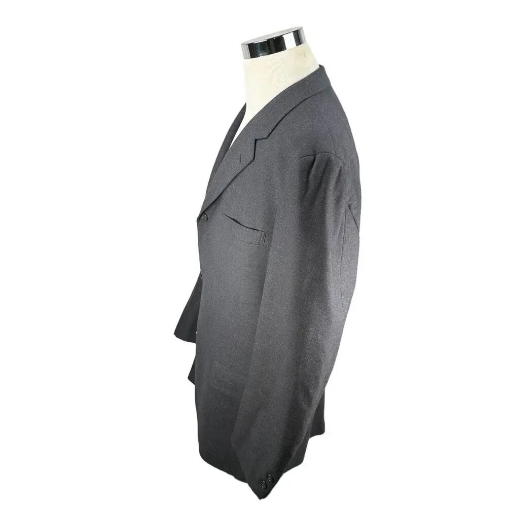 Vintage Brooks Brothers Golden Fleece Blazer Jacket‎ Mens 46L Gray USA 100% Wool